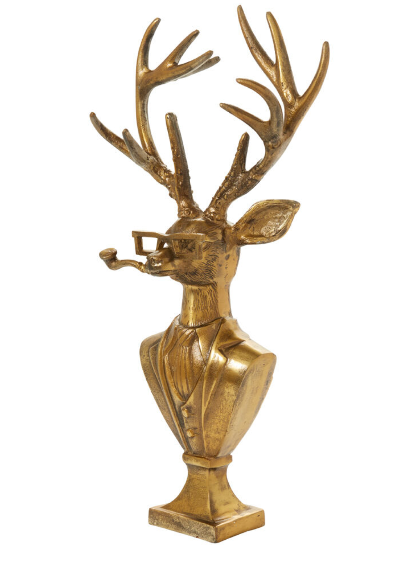 Eric and Eloise Collection - Frankie the Smoking Stag Bronze Bust Table Mantel Decor