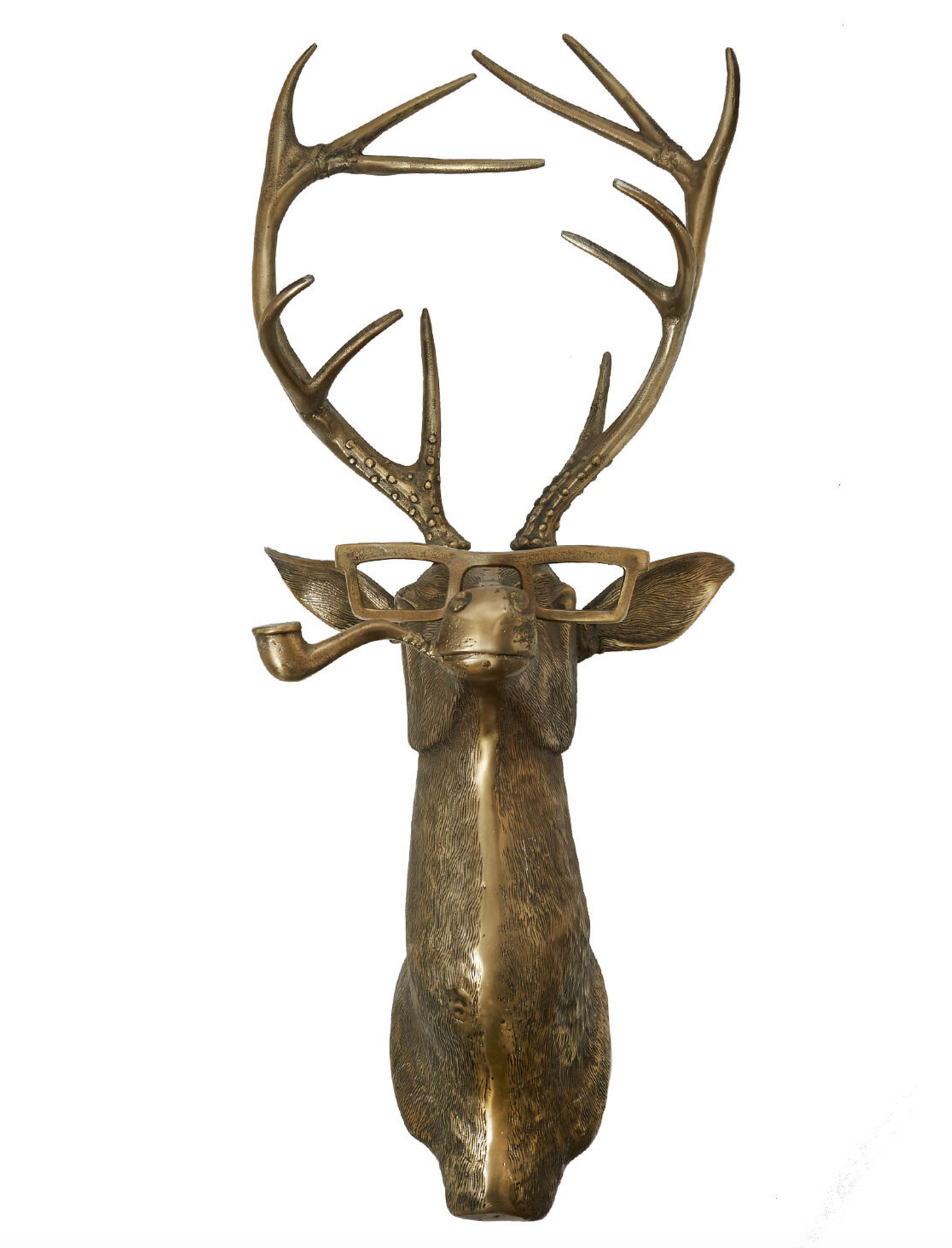 Eric and Eloise Collection - Frankie the Stag Smoking Pipe Bronze Hanging Wall Mount