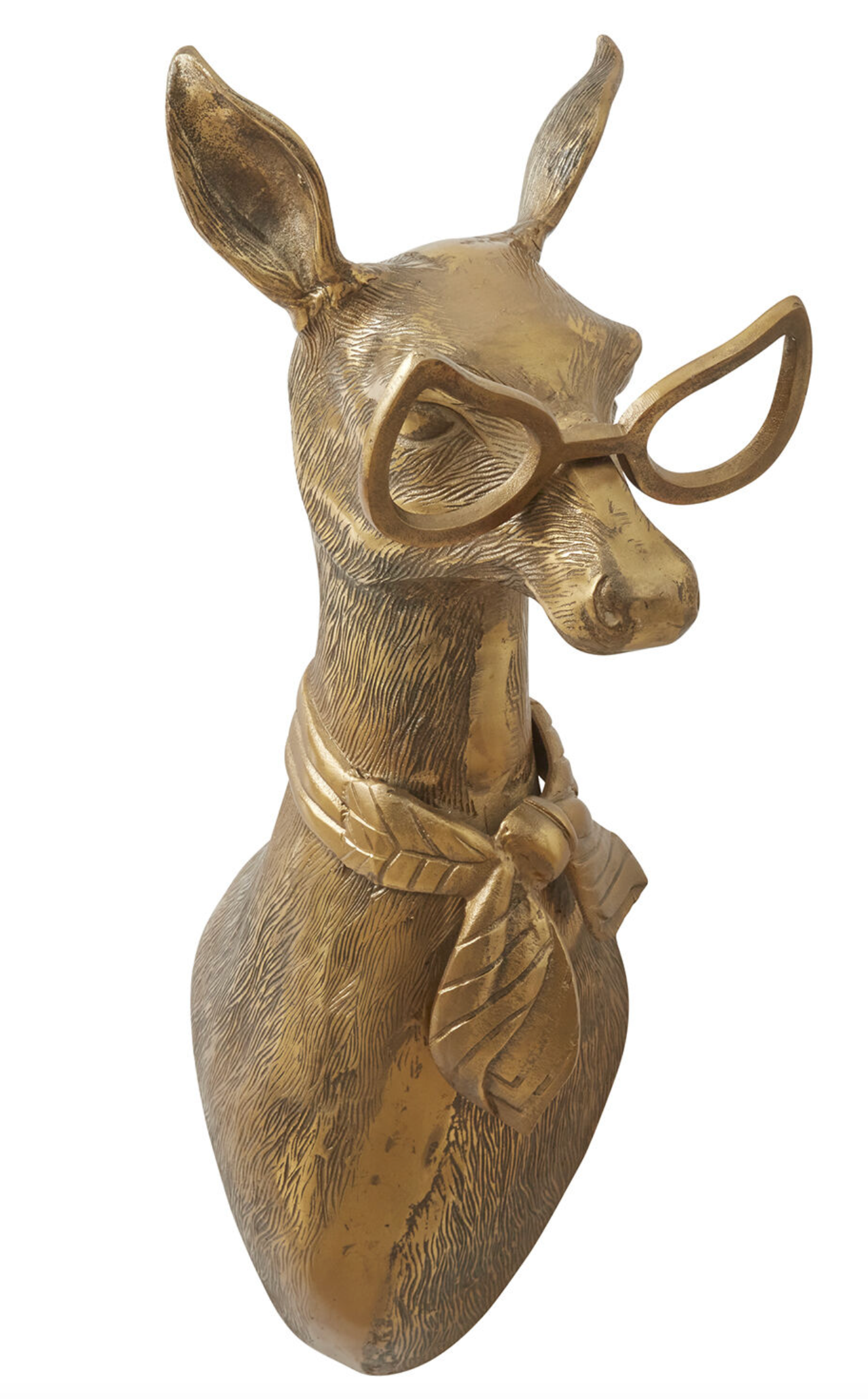 Eric and Eloise Collection - Margie the Doe with Glasses Bronze Hanging Wall Mount