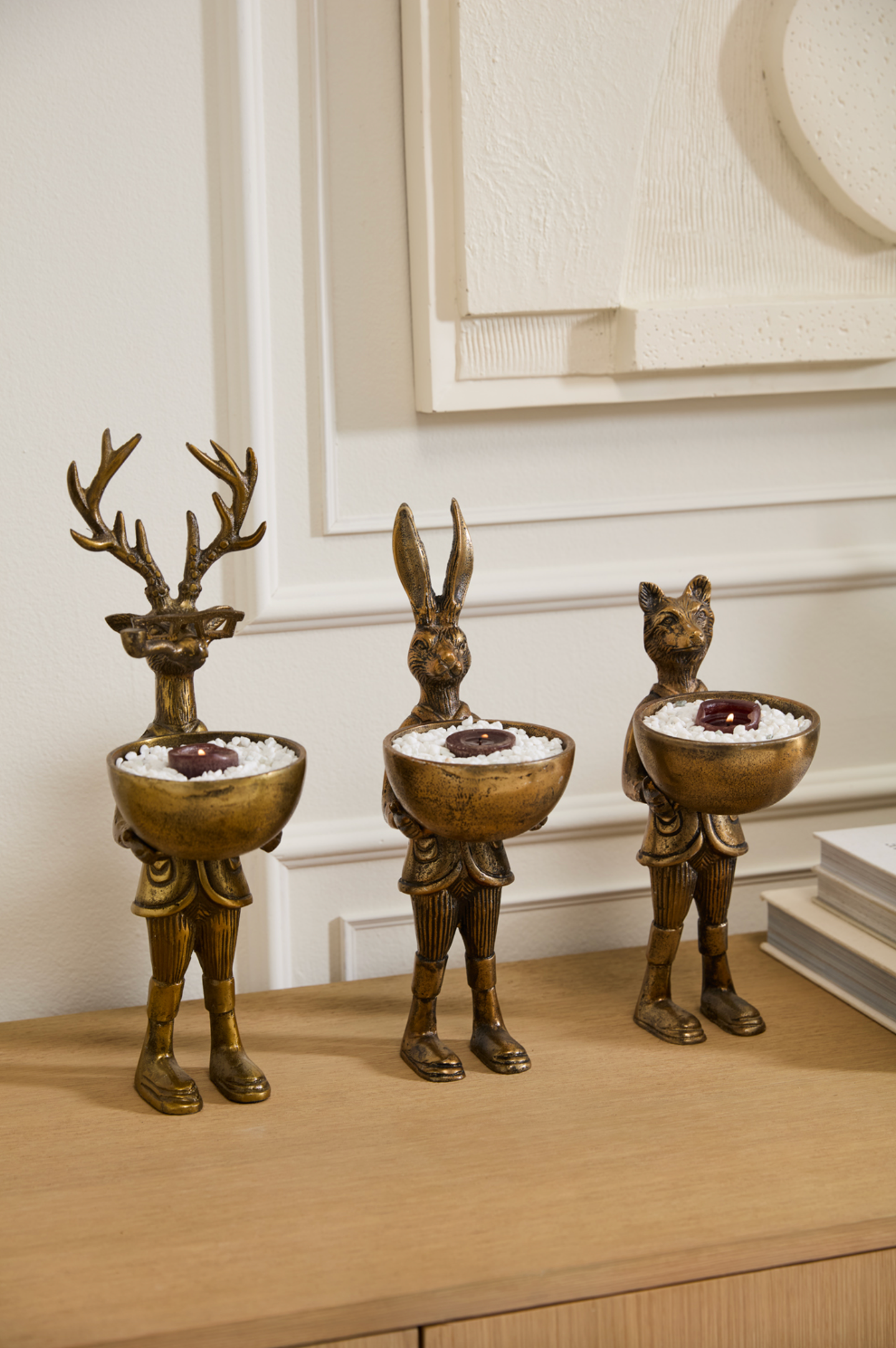 Eric and Eloise Collection - Frankie the Smoking Stag Bronze Figurine Book Ends