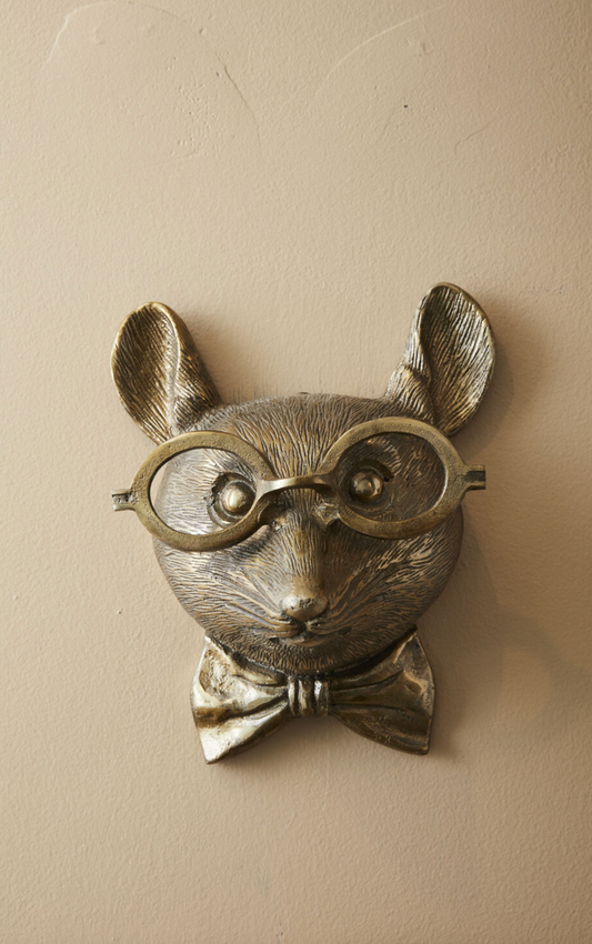 Eric and Eloise Collection - Louis the Little Mouse with Glasses Bronzed Wall Mount