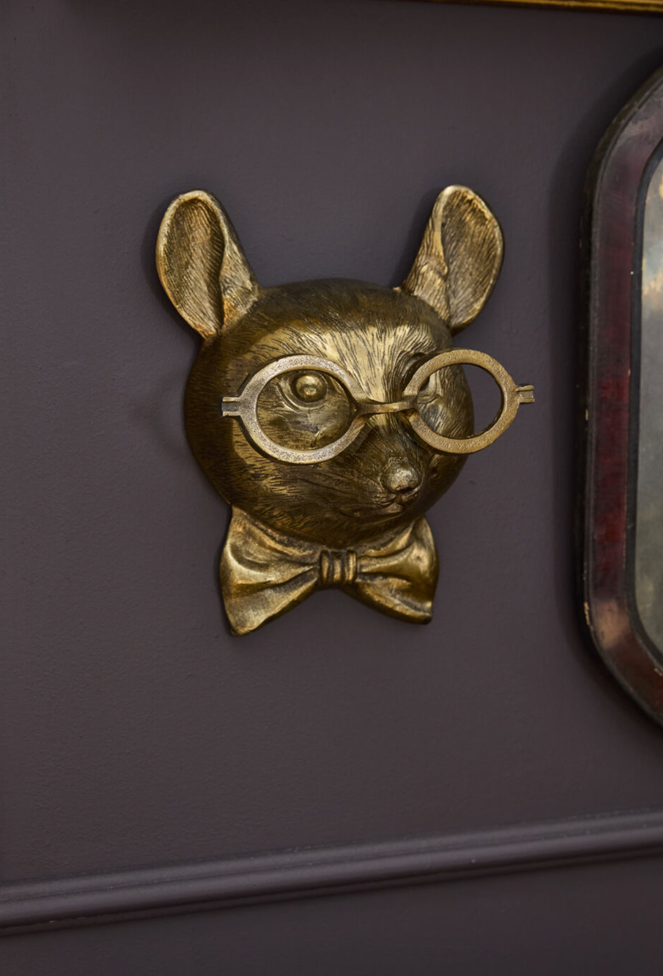 Eric and Eloise Collection - Louis the Little Mouse with Glasses Bronzed Wall Mount