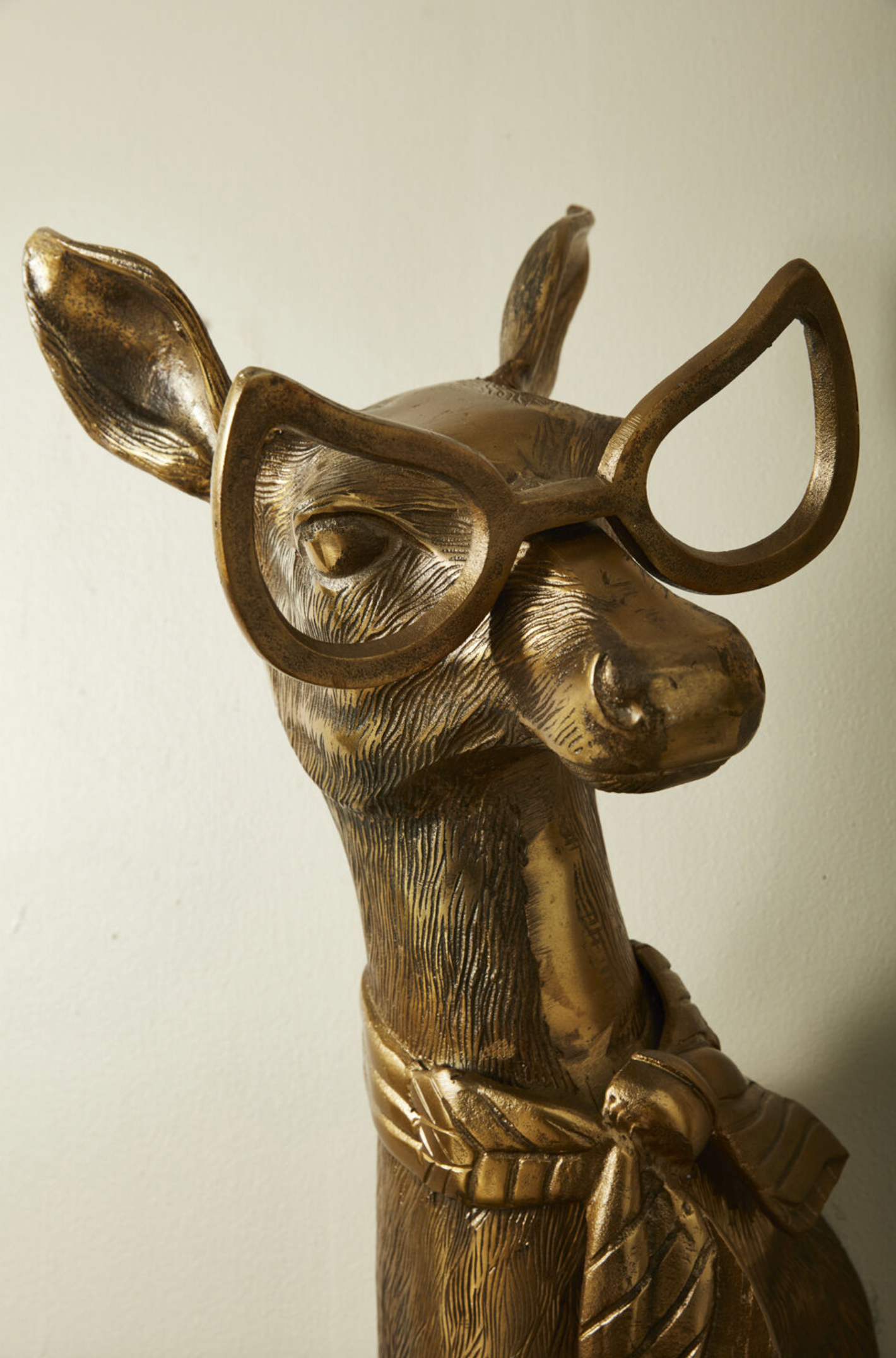 Eric and Eloise Collection - Margie the Doe with Glasses Bronze Hanging Wall Mount