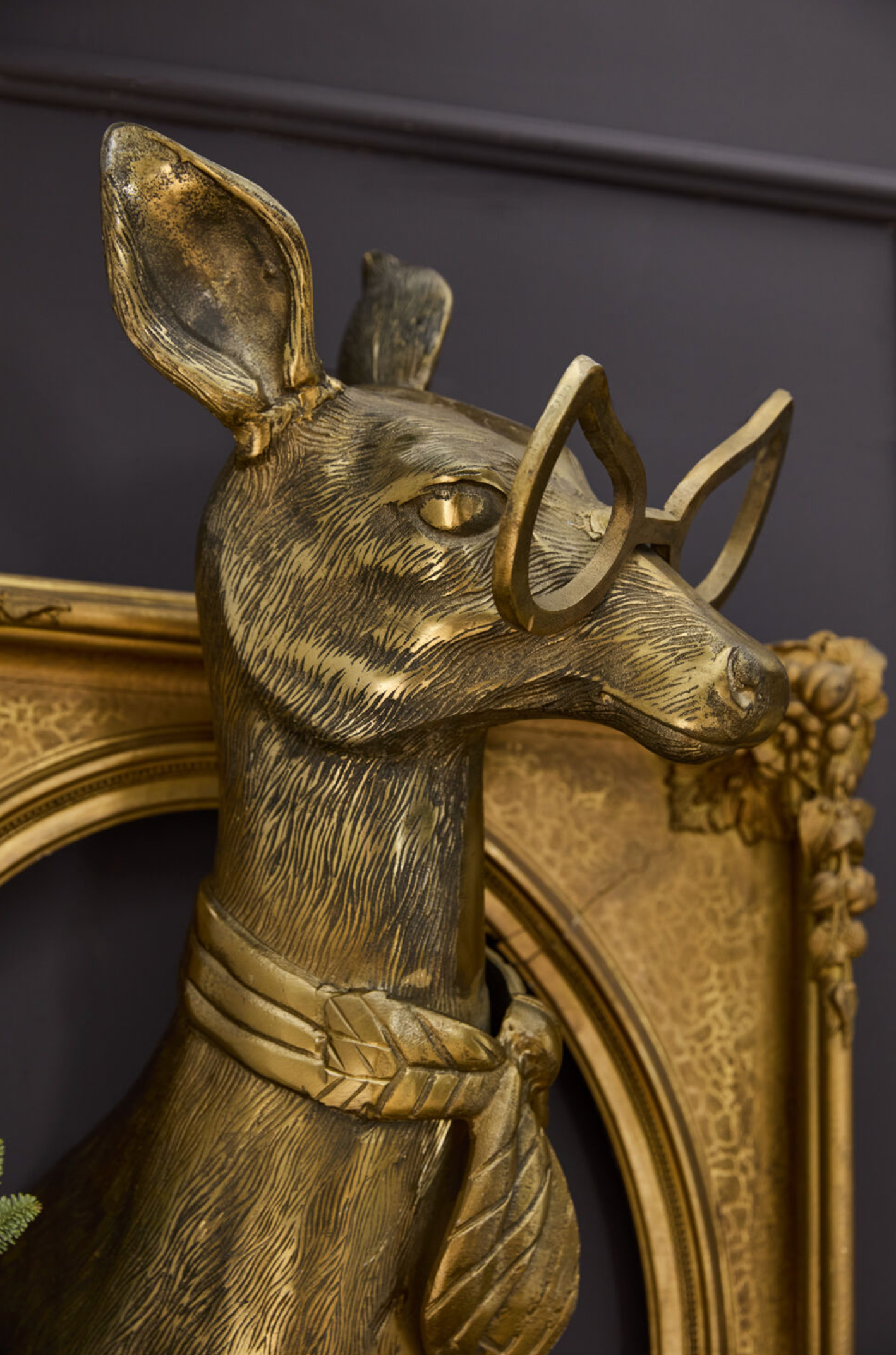 Eric and Eloise Collection - Margie the Doe with Glasses Bronze Hanging Wall Mount