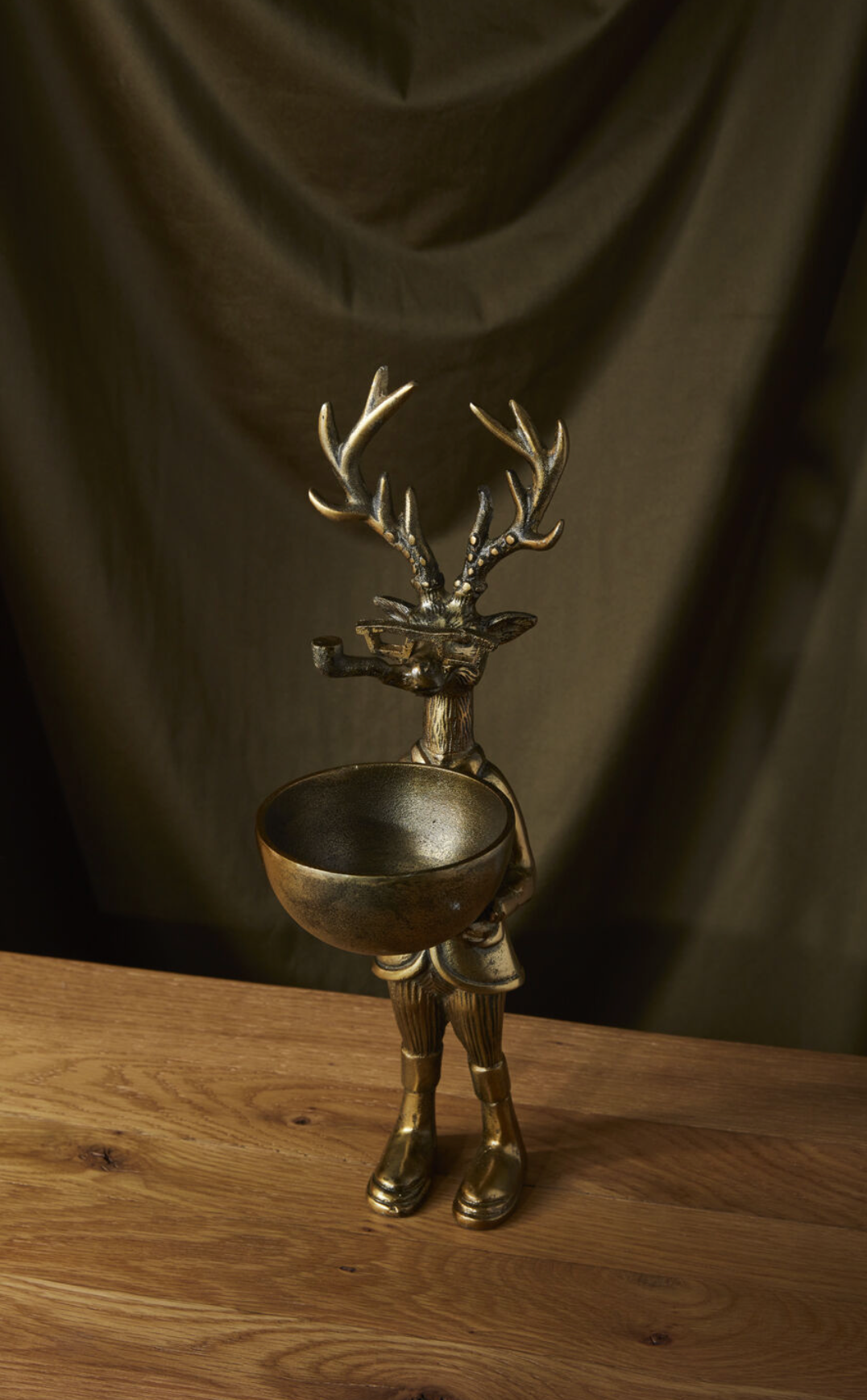 Eric and Eloise Collection - Frankie the Smoking Stag Bronze Figurine Book Ends