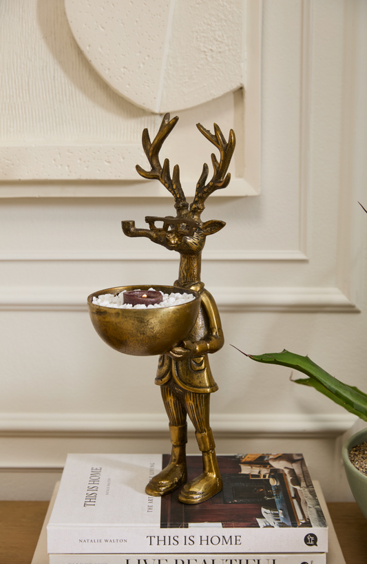 Eric and Eloise Collection - Frankie the Smoking Stag Bronze Figurine Book Ends